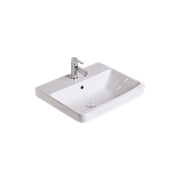 Heron Square 500 Semi Inset Basin - 1 Taphole - Overflow gallery detail image