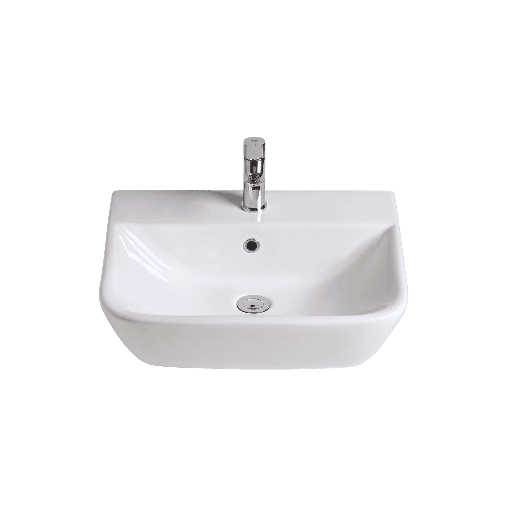 Cygnet 550 Wall Basin - 1 Taphole - Overflow - Inc Fixing Kit gallery detail image