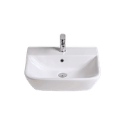 Cygnet 550 Wall Basin - 1 Taphole - Overflow - Inc Fixing Kit gallery detail image