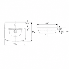 Cygnet 500 Semi Inset Basin -1 Taphole - Overflow gallery detail image