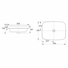 Cygnet 550 Semi Inset Basin - No Overflow gallery detail image