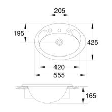 Studio 550 Vanity Basin - 3 Tap Hole - Overflow - Inc Fixing Kit gallery detail image