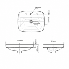 Signature 550 Semi Inset Basin - 1 Tap Hole - Overflow gallery detail image