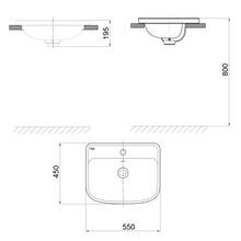 Loven 550 Vanity Basin - 1 Tap Hole - Overflow gallery detail image
