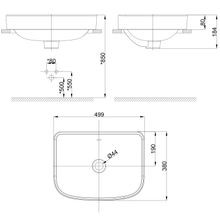 Loven 500 Semi Inset Basin - No Tap Hole - Overflow gallery detail image