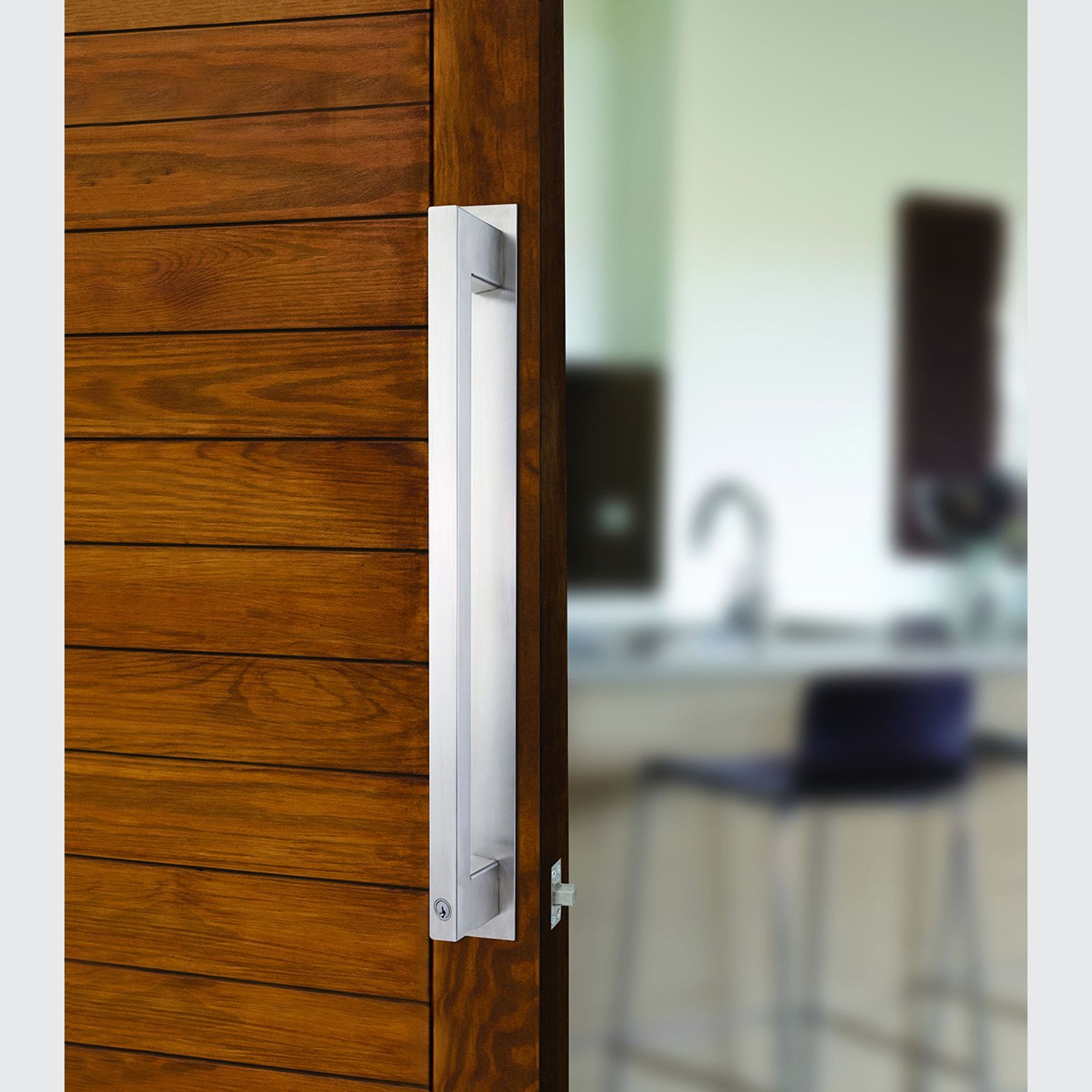 Lockwood Paradigm Door Pull Handle with Double Cylinder Deadbolt Satin Stainless Steel 005/DPHBSSS gallery detail image