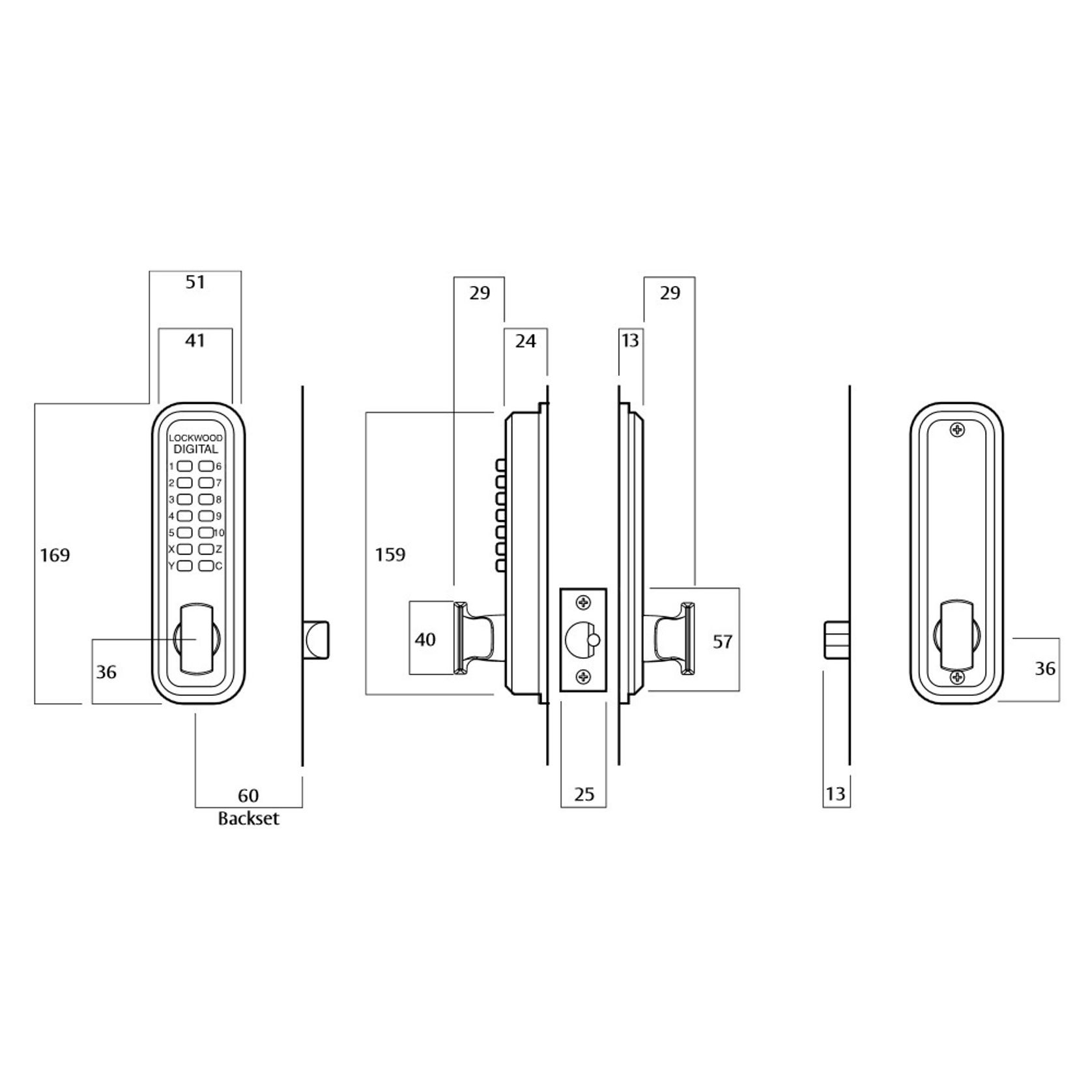 Lockwood Digital Door Lock Entrance Set Satin Chrome 530DXSC *Display Pack* gallery detail image