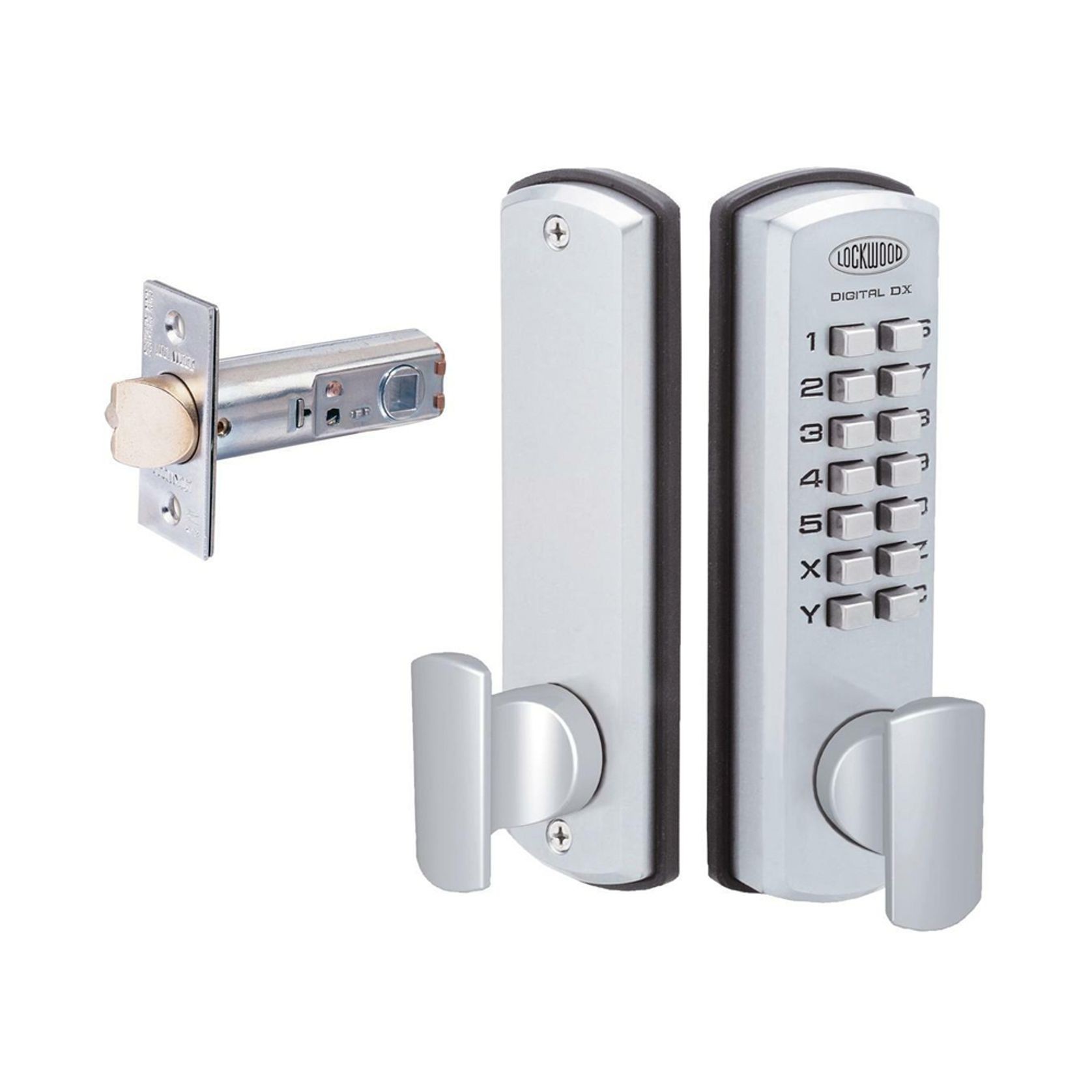 Lockwood Digital Door Lock Entrance Set Satin Chrome 530DXSC *Display Pack* gallery detail image