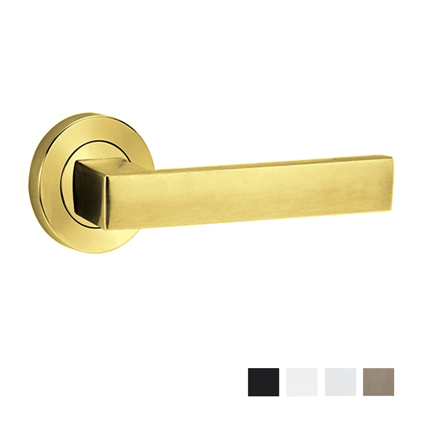 Lockwood 101 Door Lever on Round Rose Full Set gallery detail image