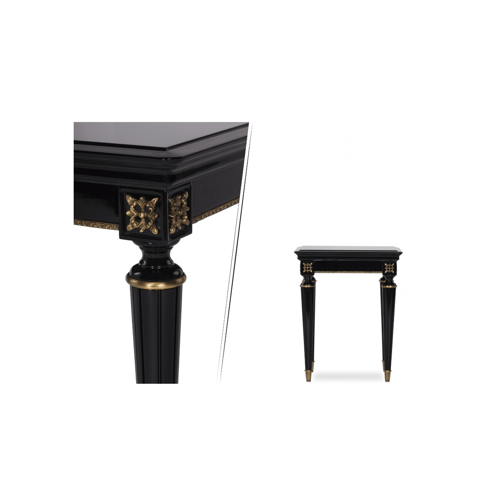 Elegant Black and Gold Luxury Accent Tables "Piano" gallery detail image