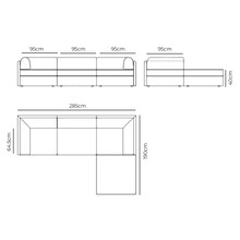 Addy 4 Seater Chaise Sofa - Copenhagen Espresso gallery detail image