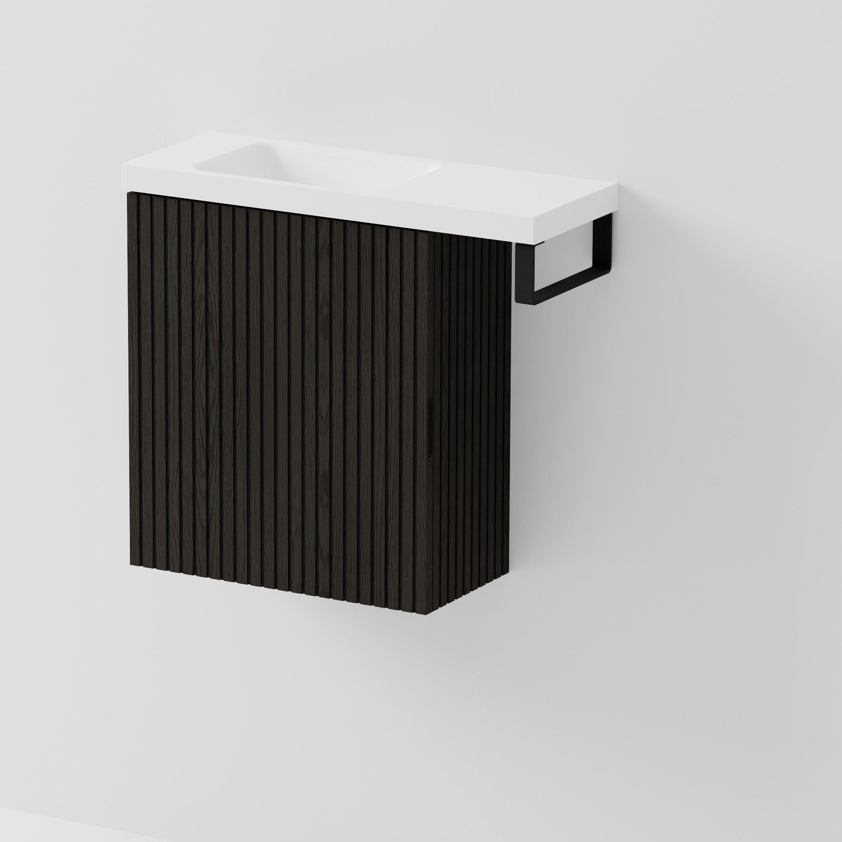 Aria 450 WC Vanity with Offset 600 Basin & Towel Rail gallery detail image