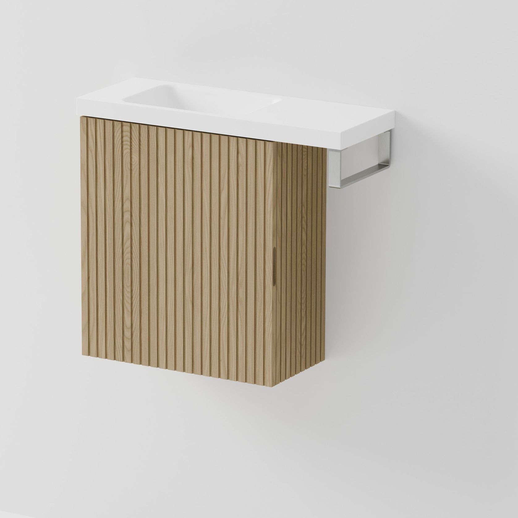 Aria 450 WC Vanity with Offset 600 Basin & Towel Rail gallery detail image