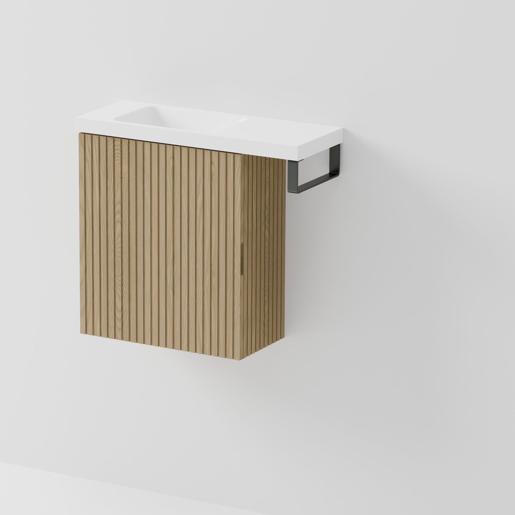 Aria 450 WC Vanity with Offset 600 Basin & Towel Rail gallery detail image