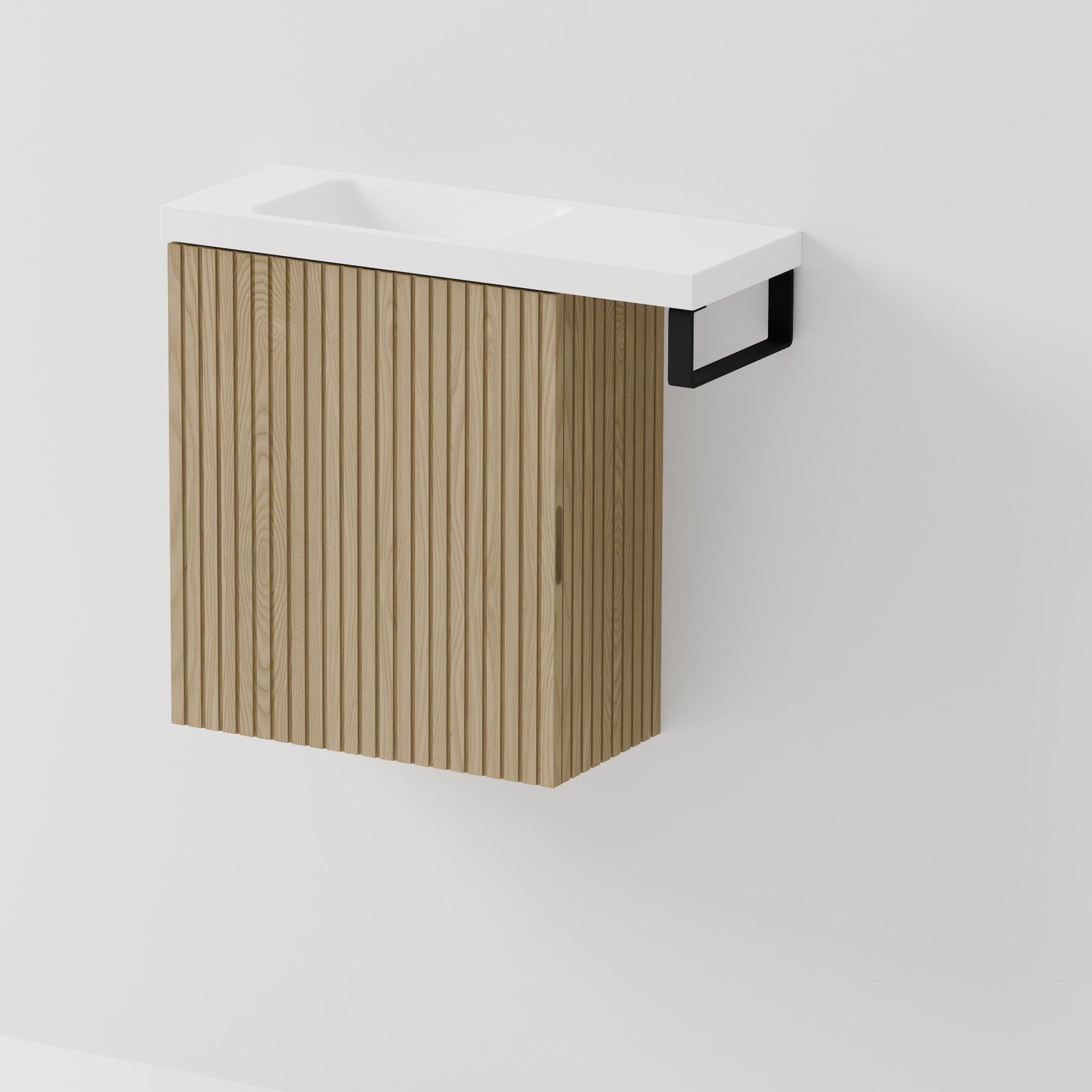 Aria 450 WC Vanity with Offset 600 Basin & Towel Rail gallery detail image