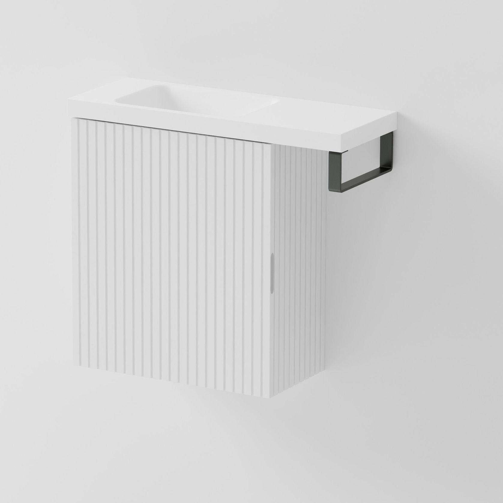 Aria 450 WC Vanity with Offset 600 Basin & Towel Rail gallery detail image