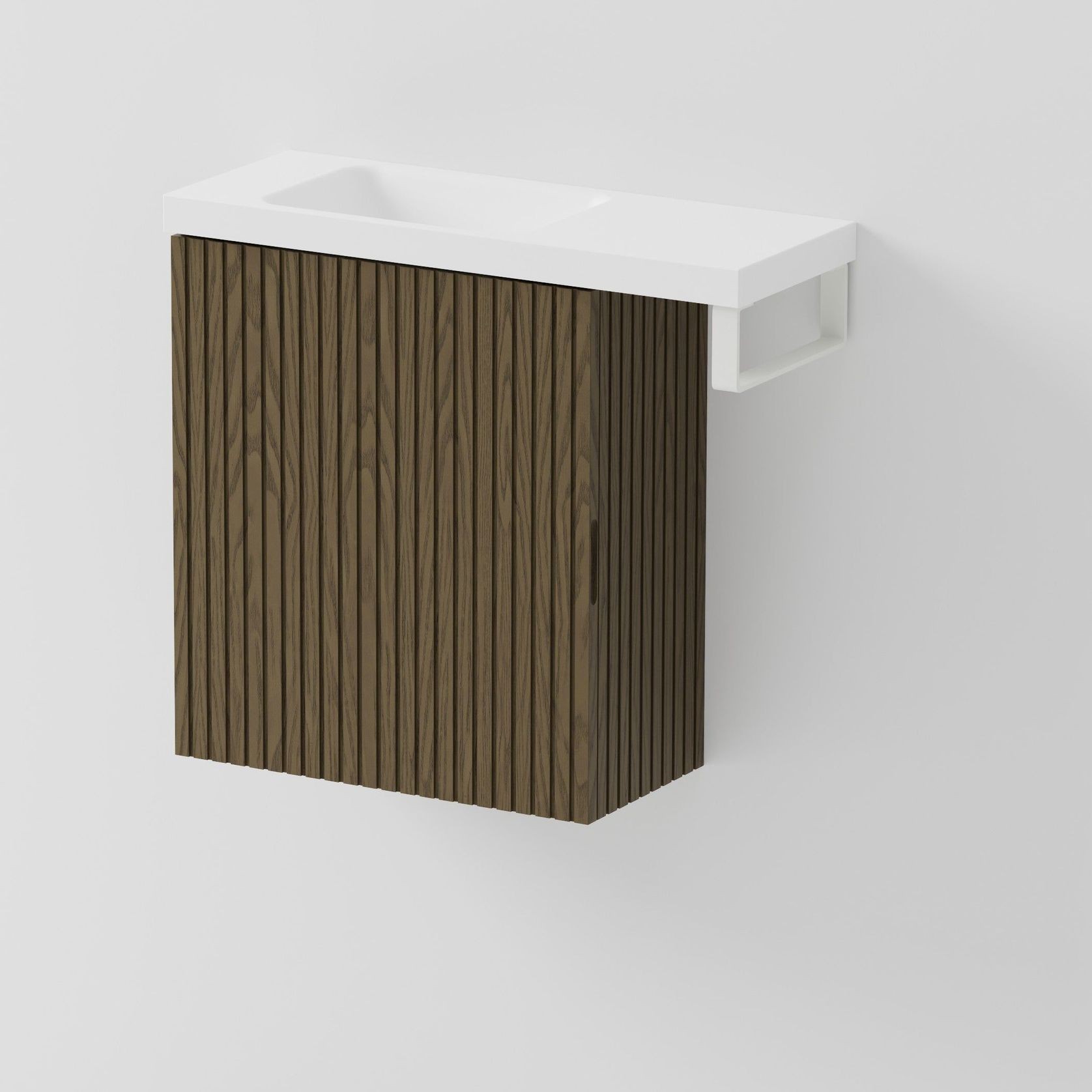 Aria 450 WC Vanity with Offset 600 Basin & Towel Rail gallery detail image