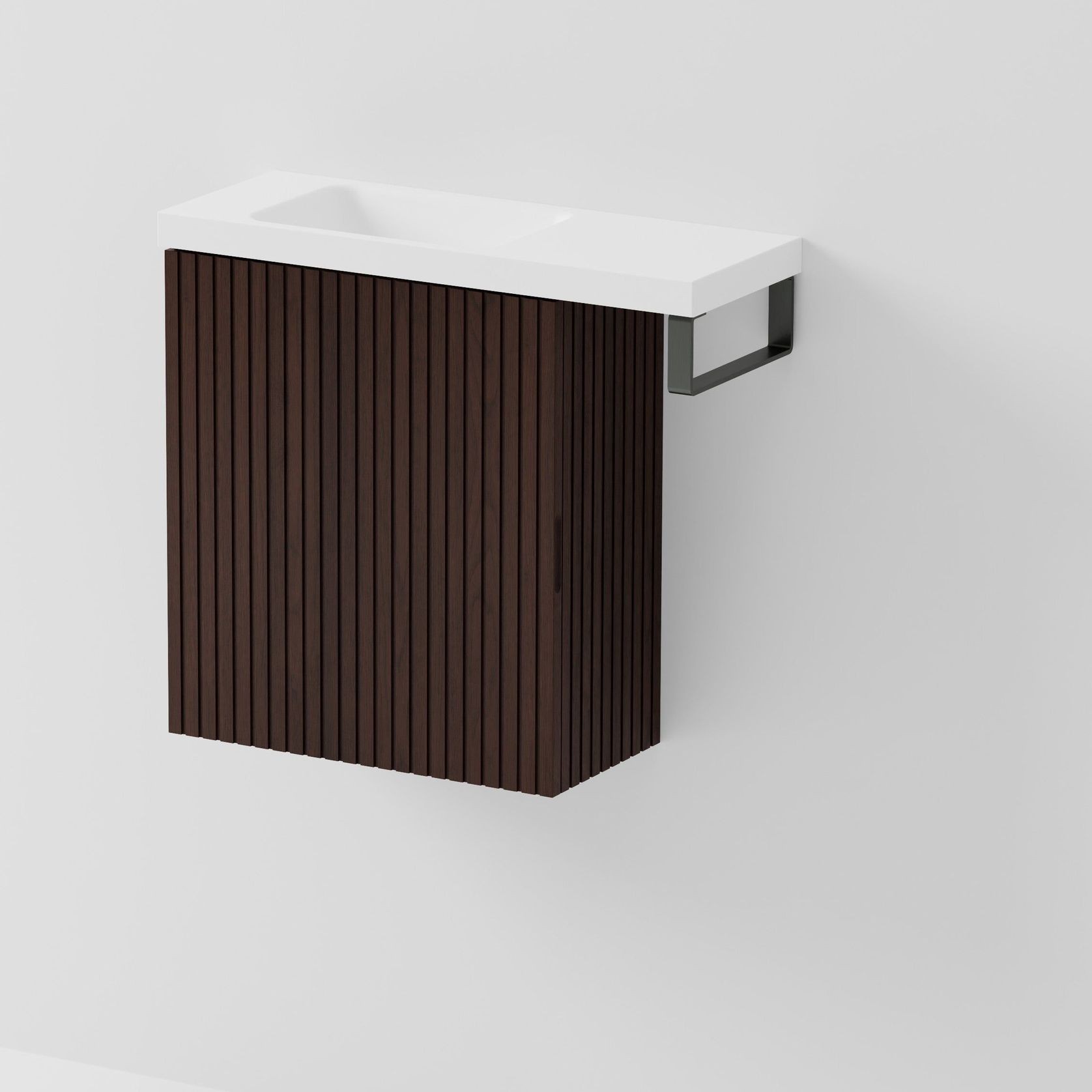 Aria 450 WC Vanity with Offset 600 Basin & Towel Rail gallery detail image