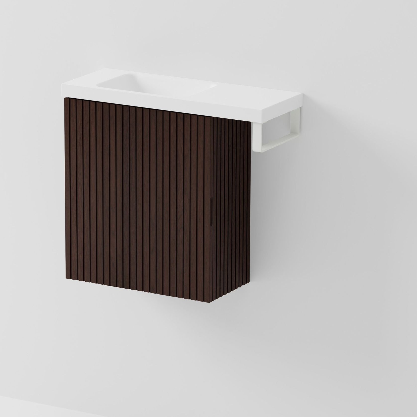 Aria 450 WC Vanity with Offset 600 Basin & Towel Rail gallery detail image