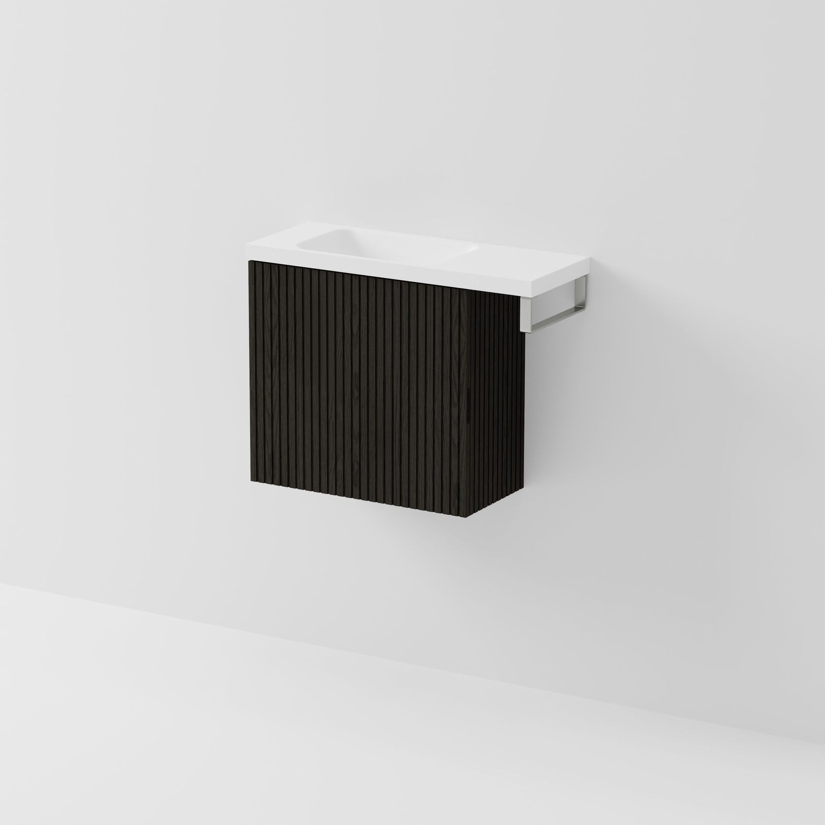 Aria 550 WC Vanity with Offset 700 Basin & Towel Rail gallery detail image