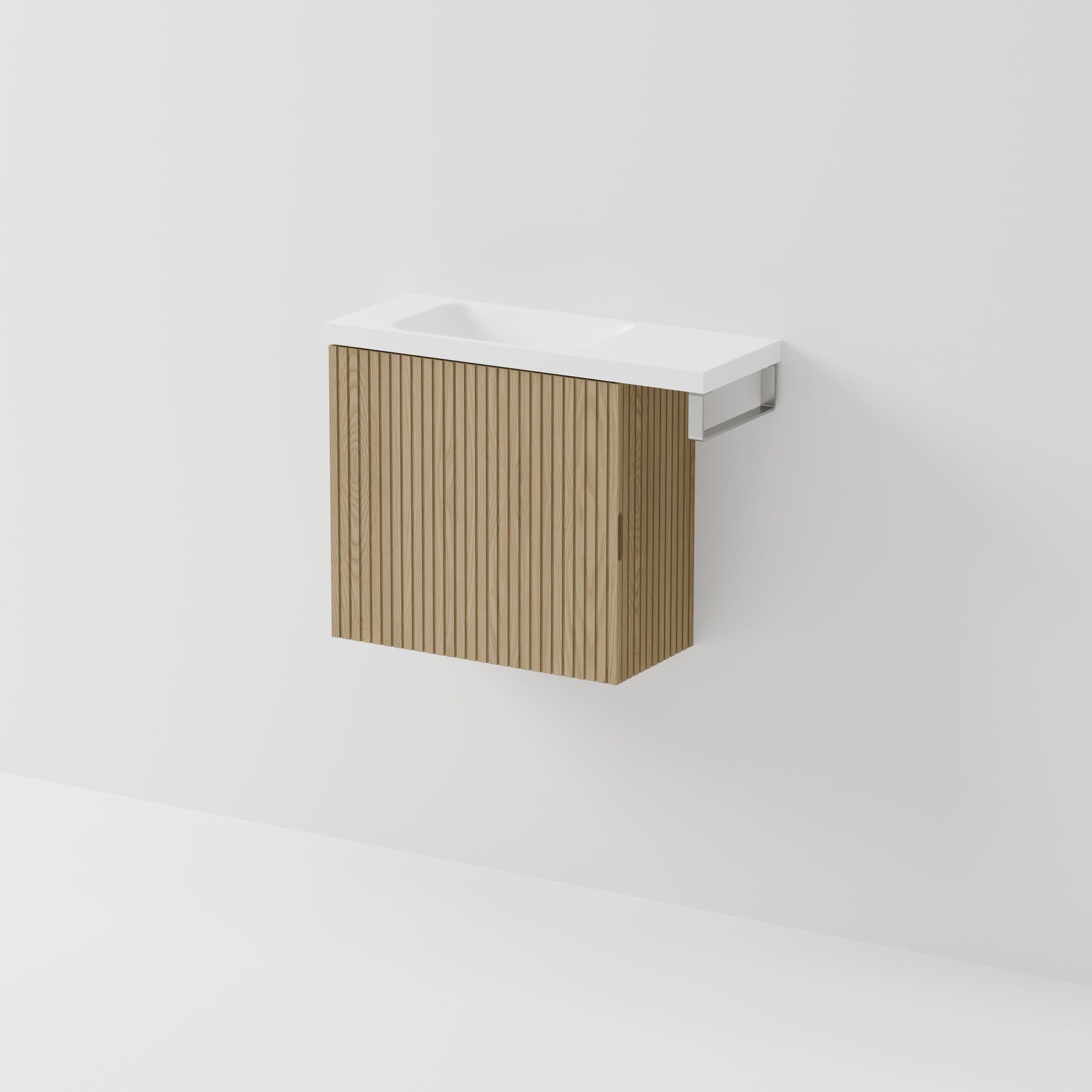 Aria 550 WC Vanity with Offset 700 Basin & Towel Rail gallery detail image