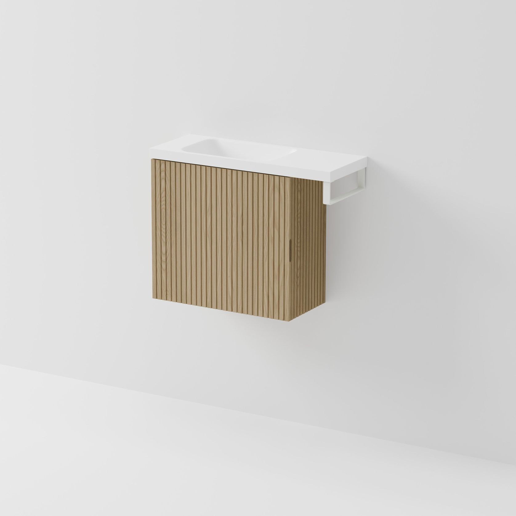 Aria 550 WC Vanity with Offset 700 Basin & Towel Rail gallery detail image