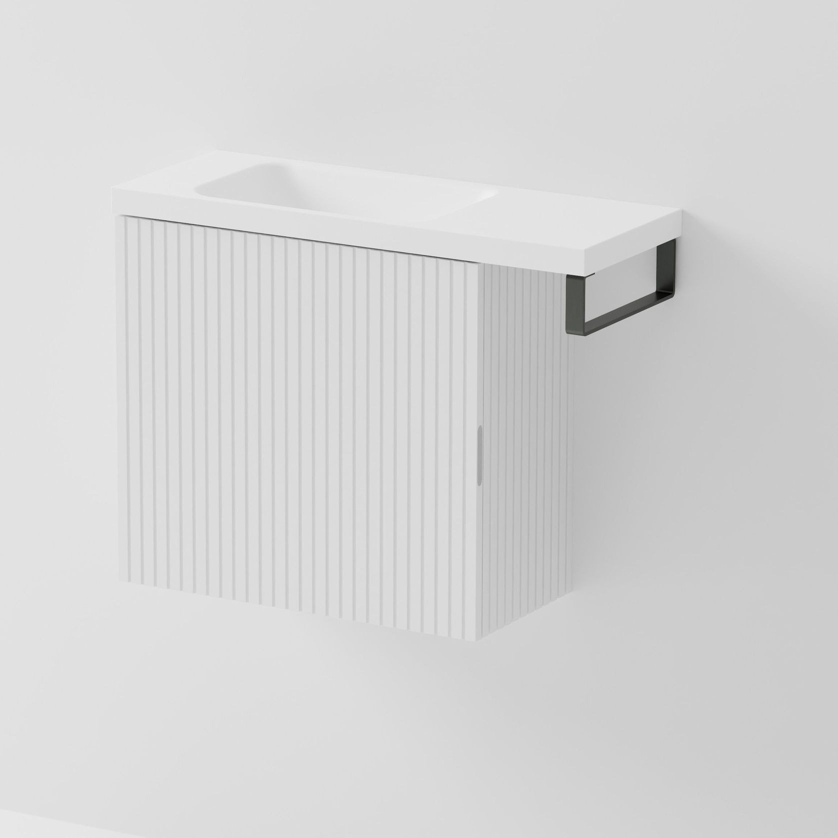 Aria 550 WC Vanity with Offset 700 Basin & Towel Rail gallery detail image
