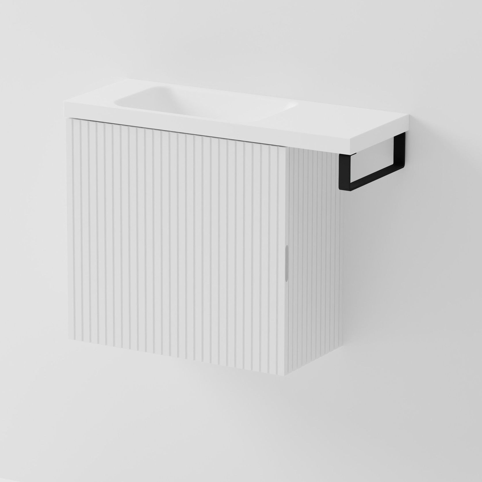 Aria 550 WC Vanity with Offset 700 Basin & Towel Rail gallery detail image