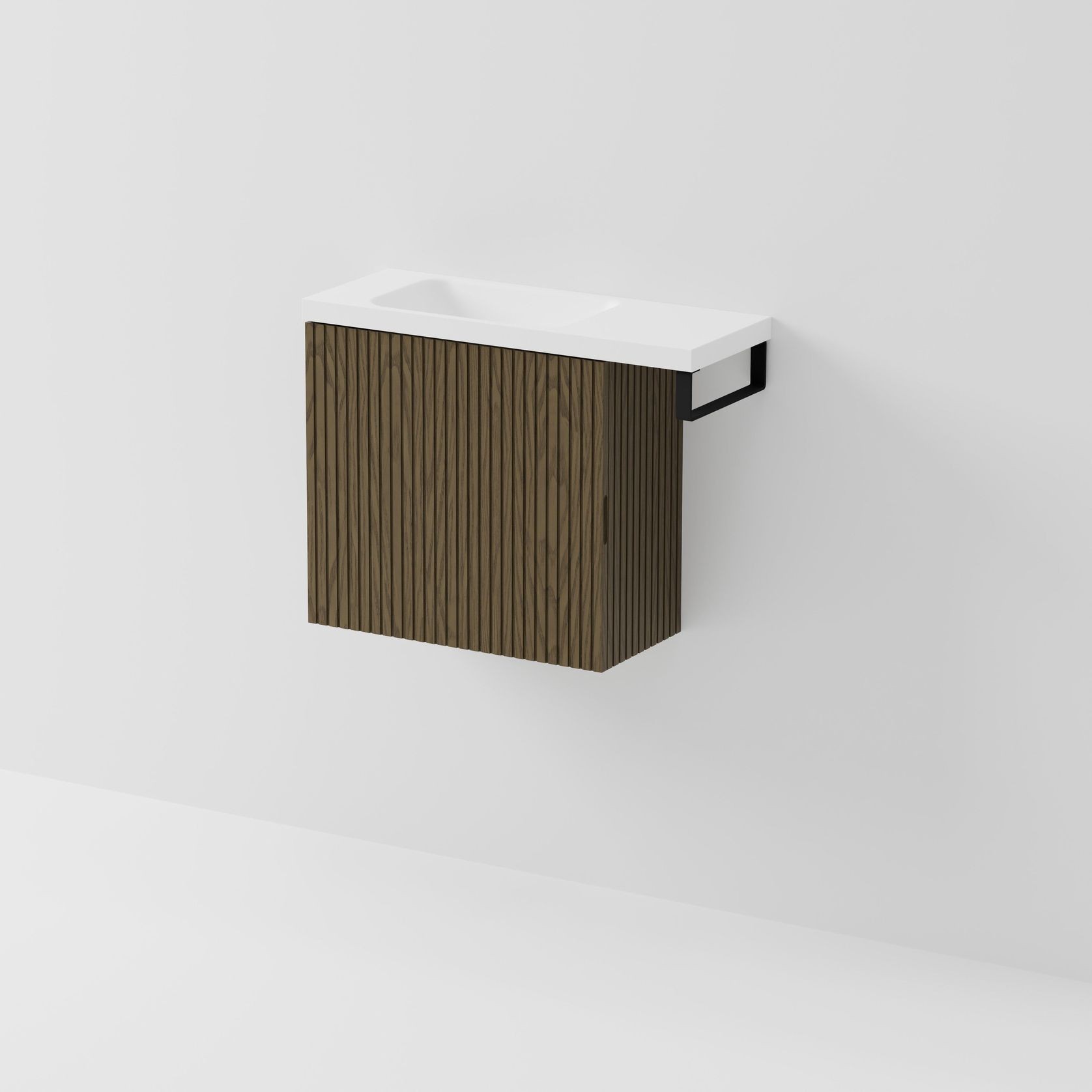 Aria 550 WC Vanity with Offset 700 Basin & Towel Rail gallery detail image