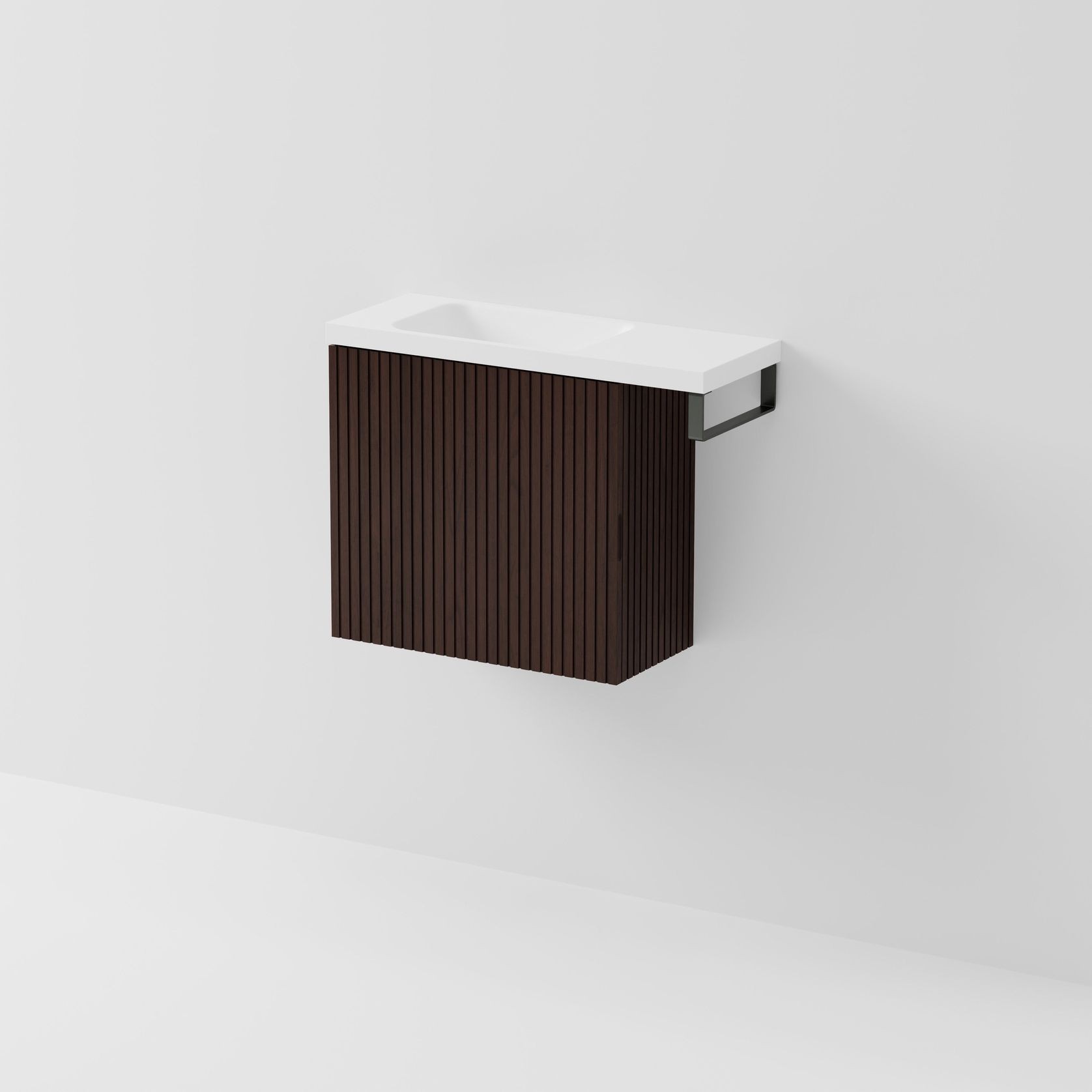 Aria 550 WC Vanity with Offset 700 Basin & Towel Rail gallery detail image