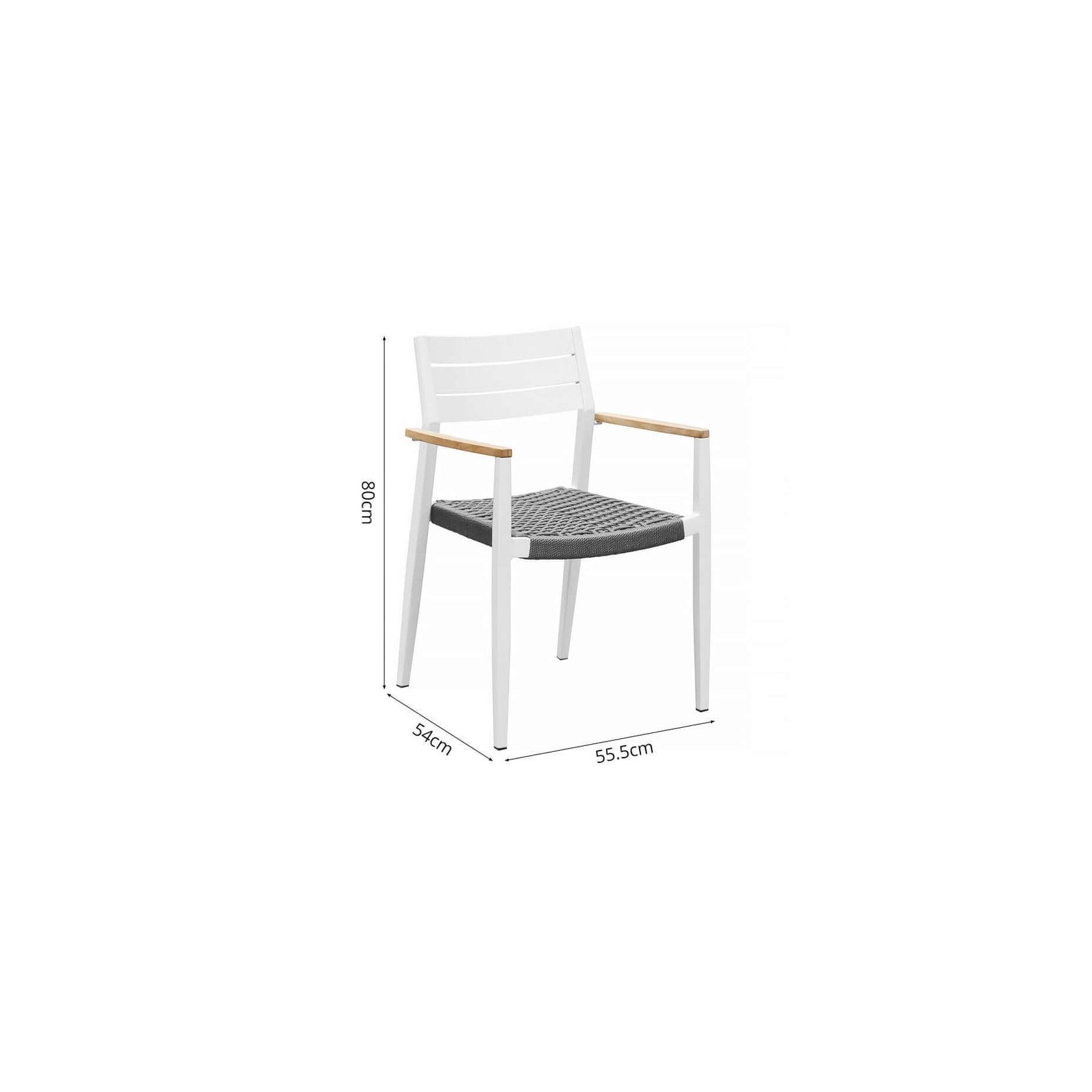 Albatross 2.0 Aluminium and Rope Outdoor Dining Chair gallery detail image