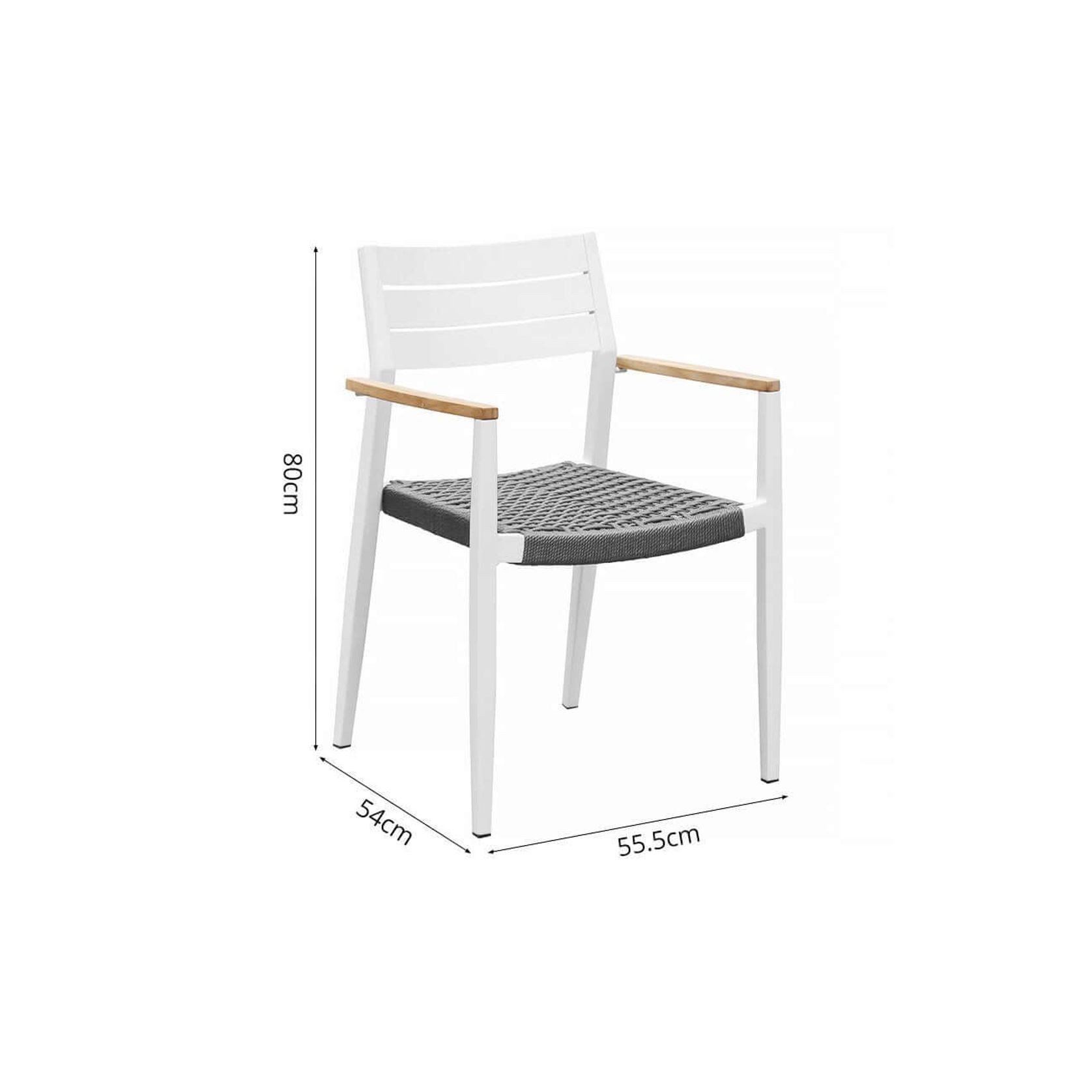 Albatross 2.0 Aluminium and Rope Outdoor Dining Chair gallery detail image