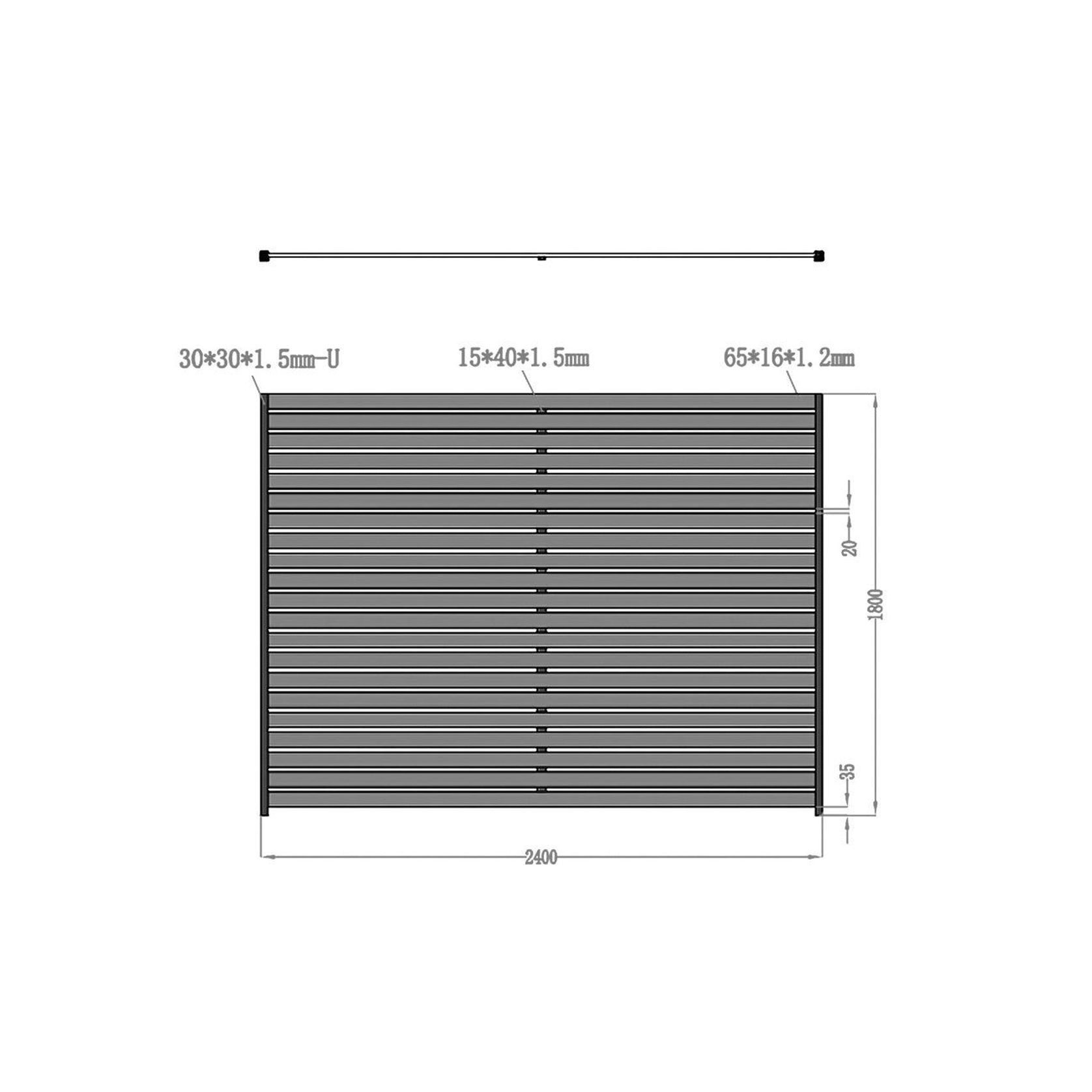 Aluminium Slat Privacy Fence Panel - Horizontal gallery detail image