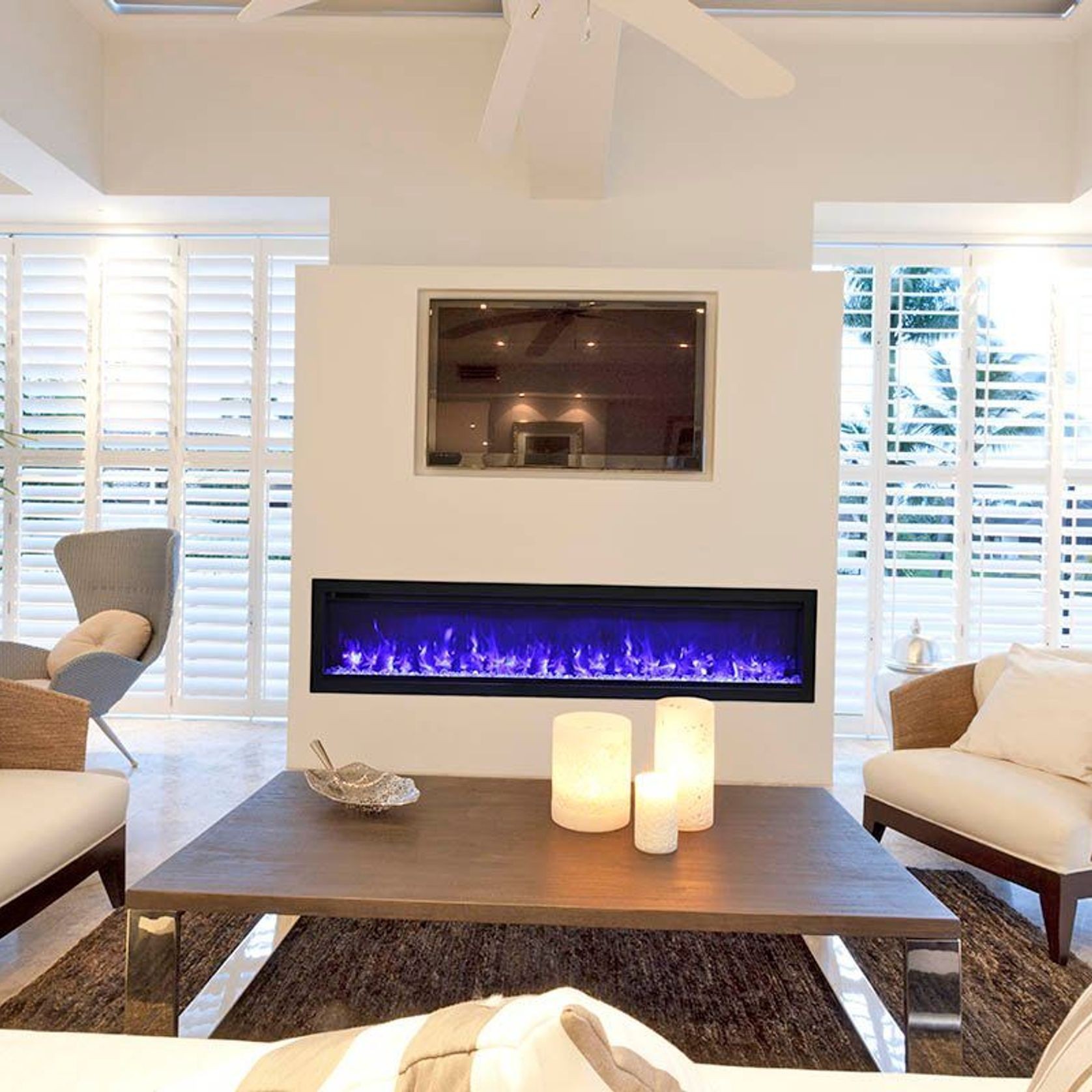 Amantii 74" Symmetry Electric Fireplace gallery detail image