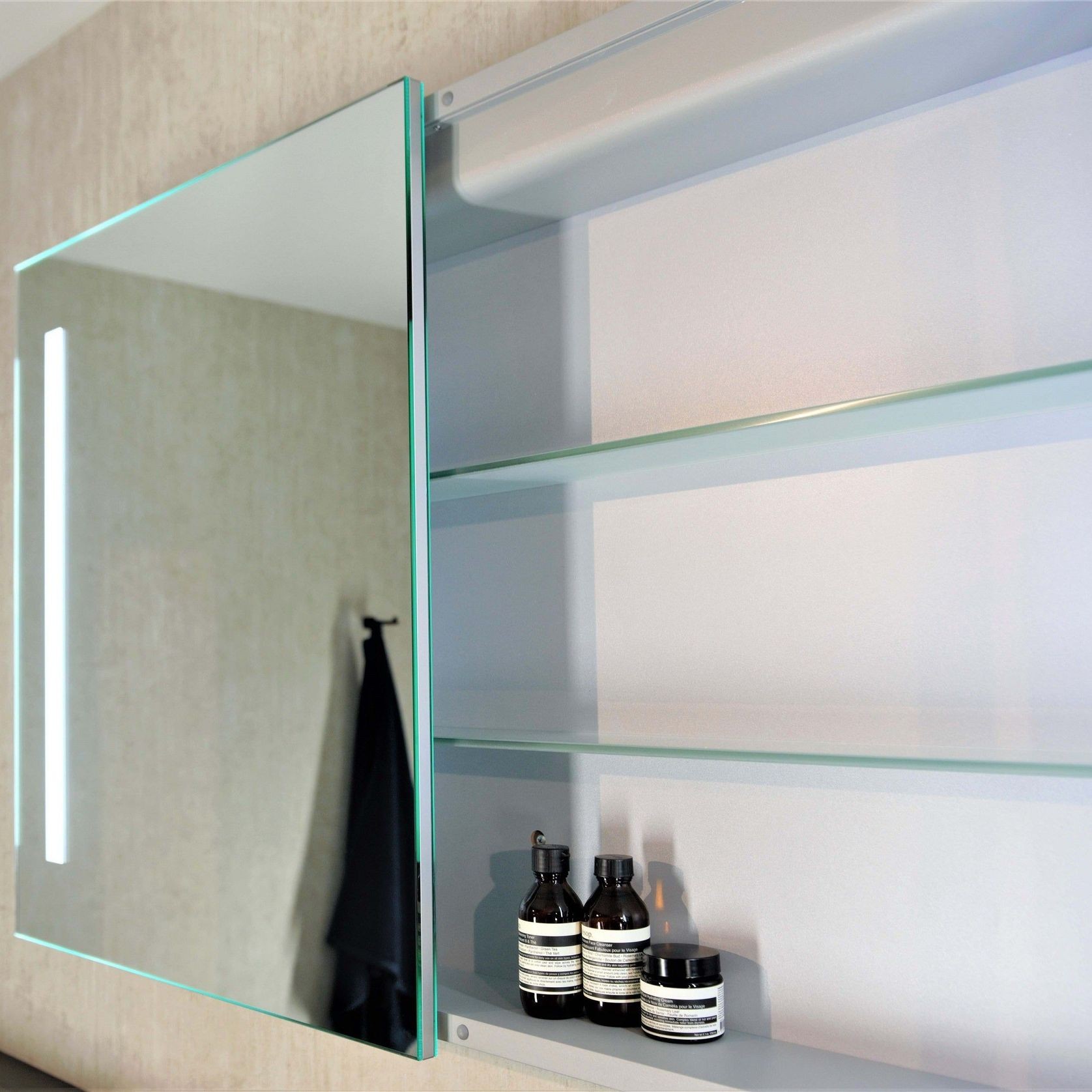 Remer Amber Shaving Cabinet with Frontlit LED Light gallery detail image