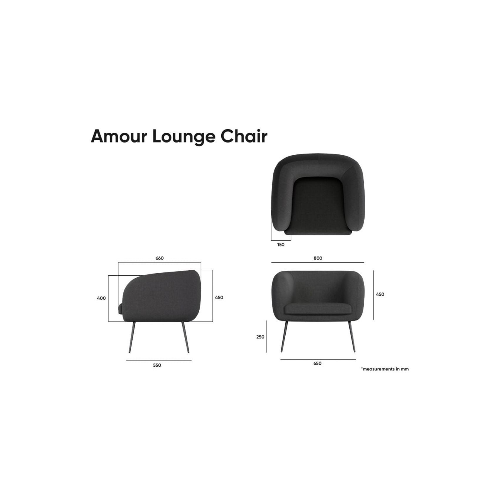Amour Lounge Chair - Cloud Grey gallery detail image