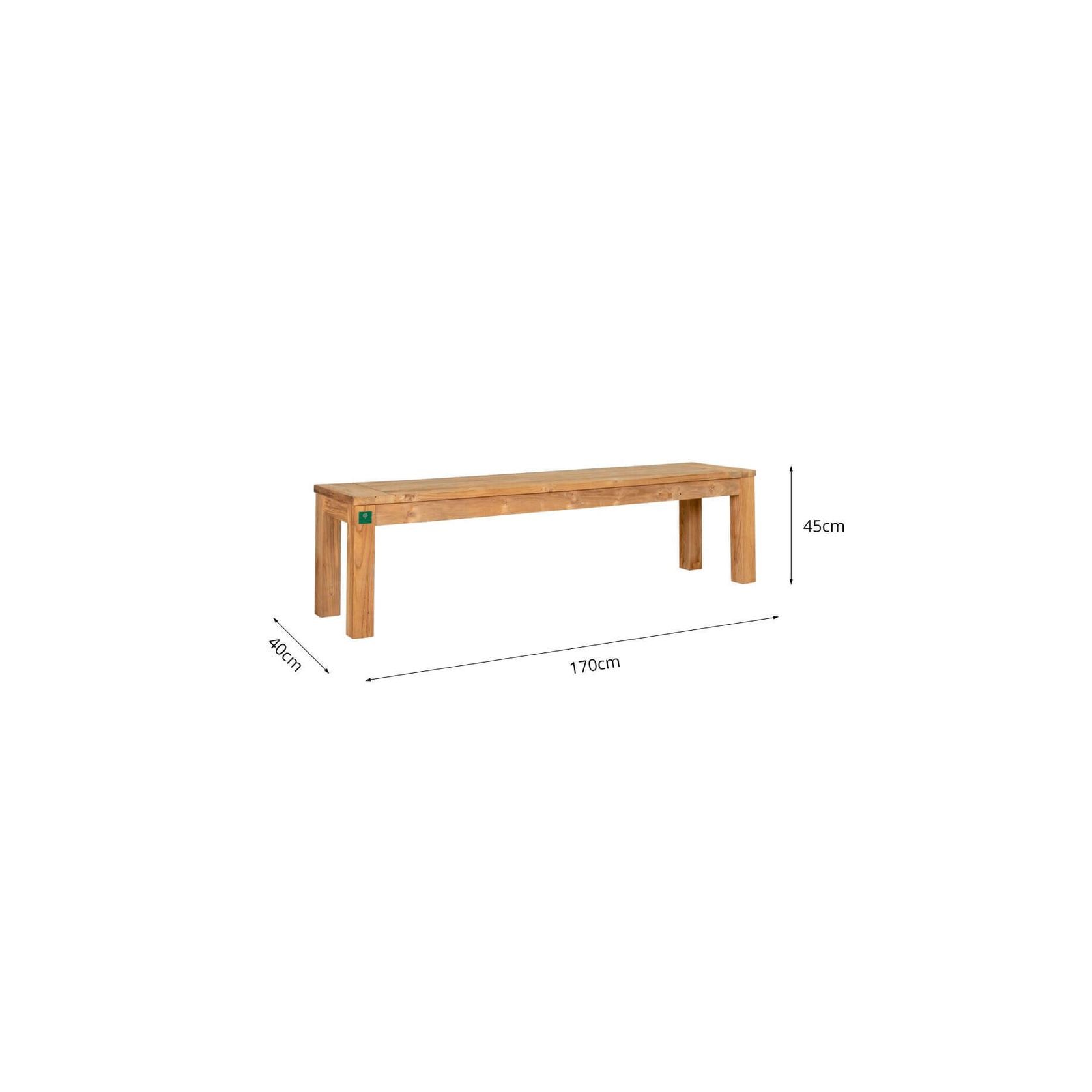 Ankola Teak Outdoor Bench 170cm gallery detail image