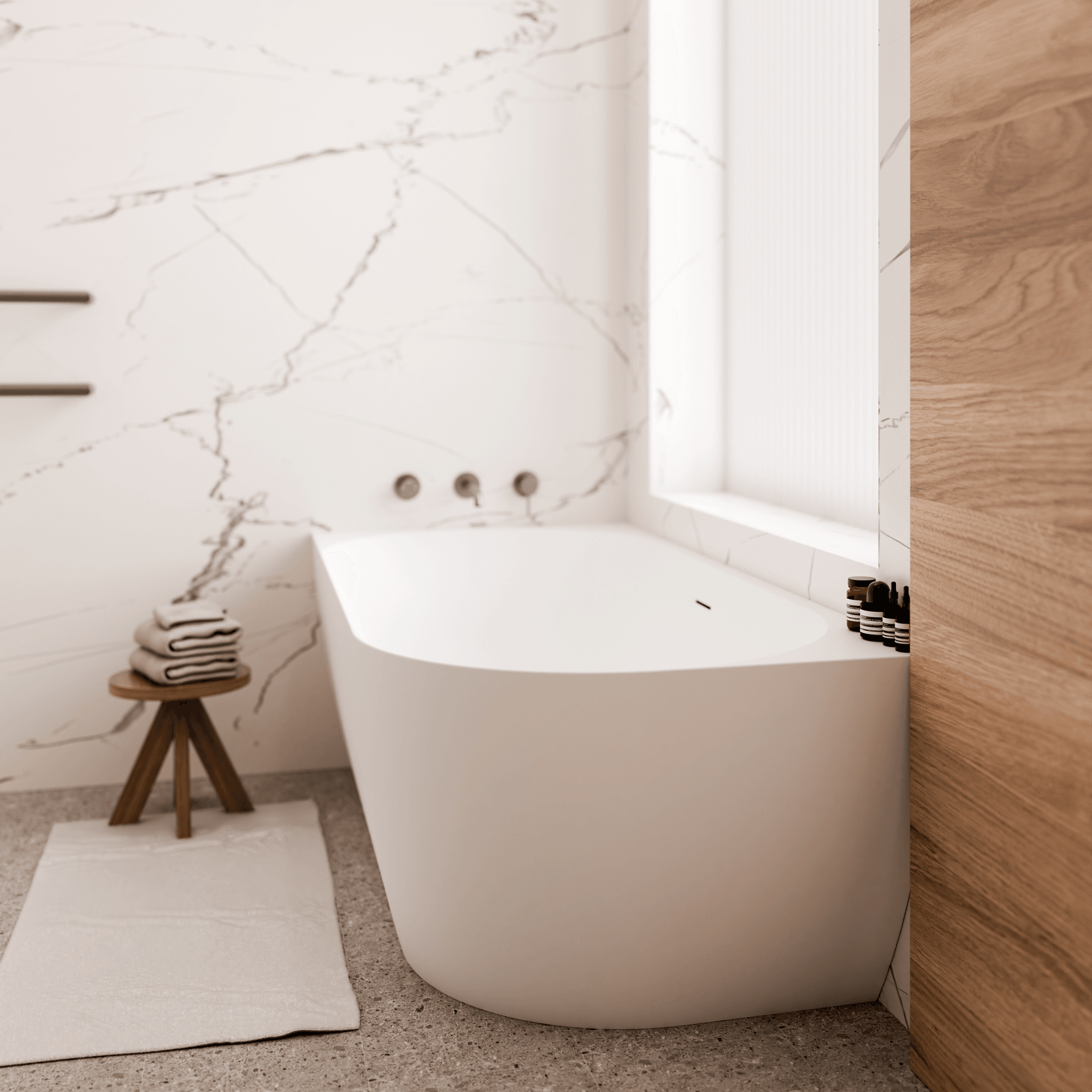 Endura Acrylic Arc 1500 Corner Bath Range gallery detail image
