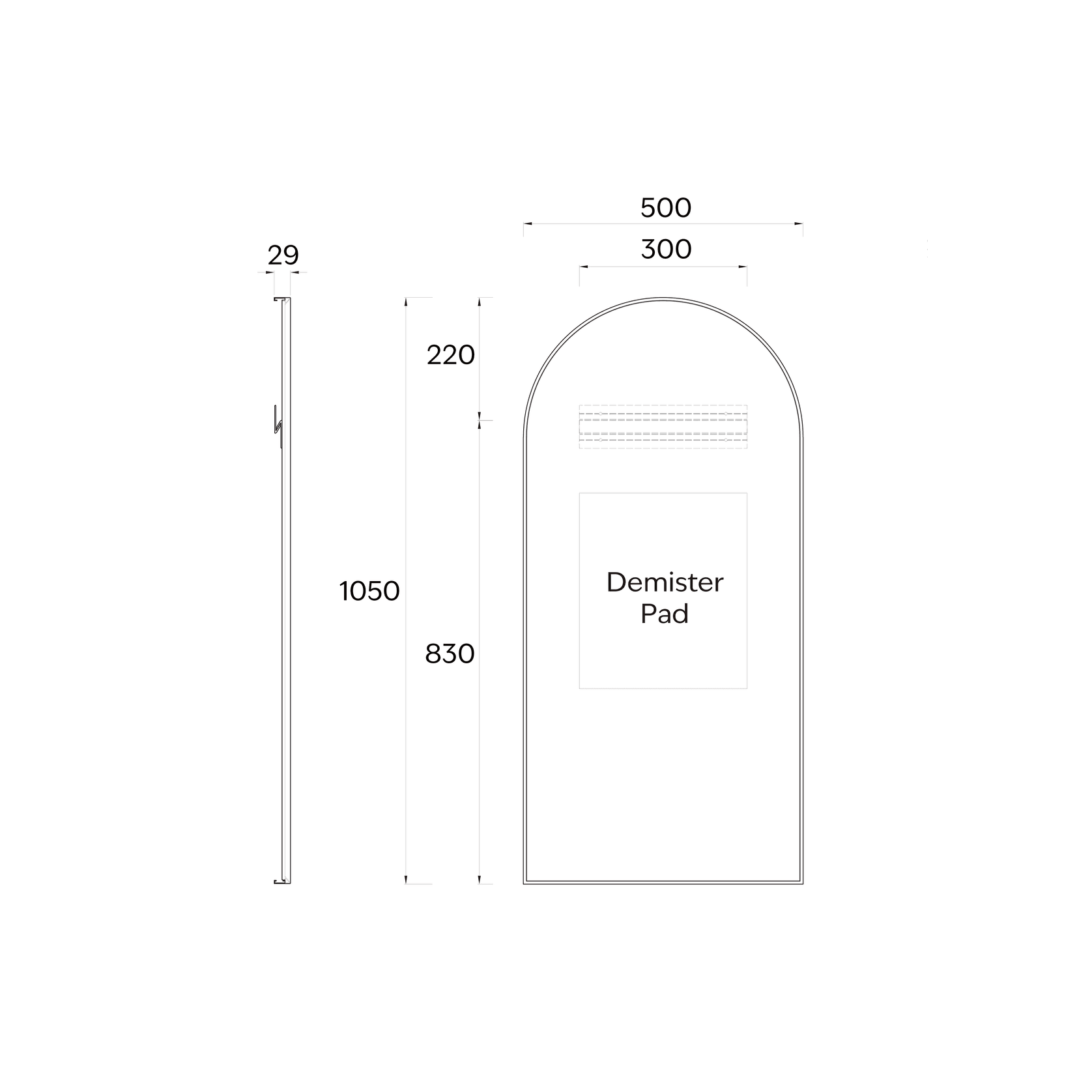 Aspect 500 Arch Framed Mirror gallery detail image
