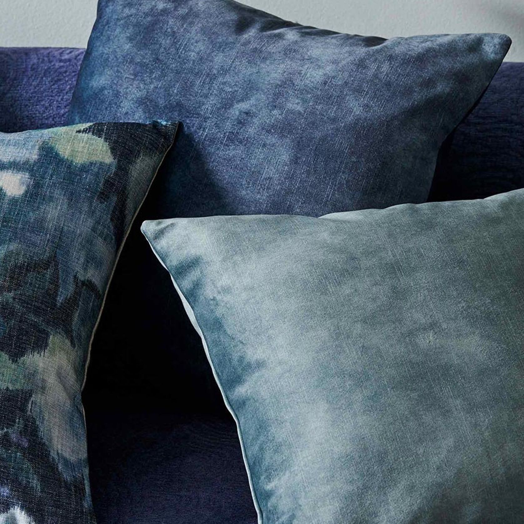 Weave Home Ava Velvet Cushion - Atlantic | 50 x 50cm gallery detail image