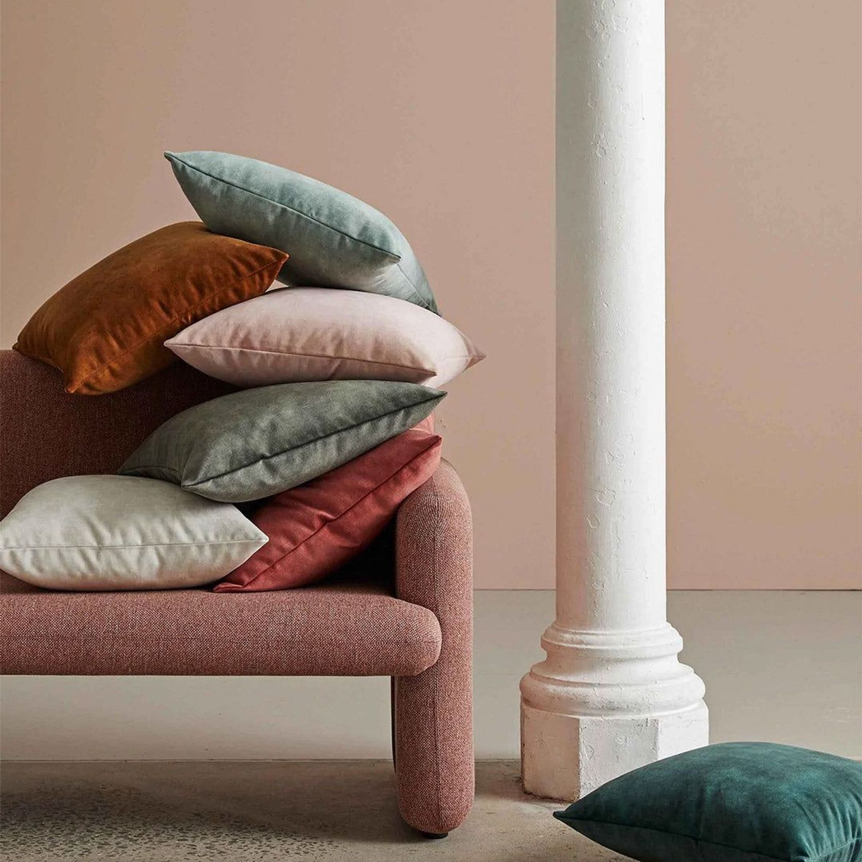 Weave Home Ava Velvet Cushion - Cinnamon | 50 x 50cm gallery detail image