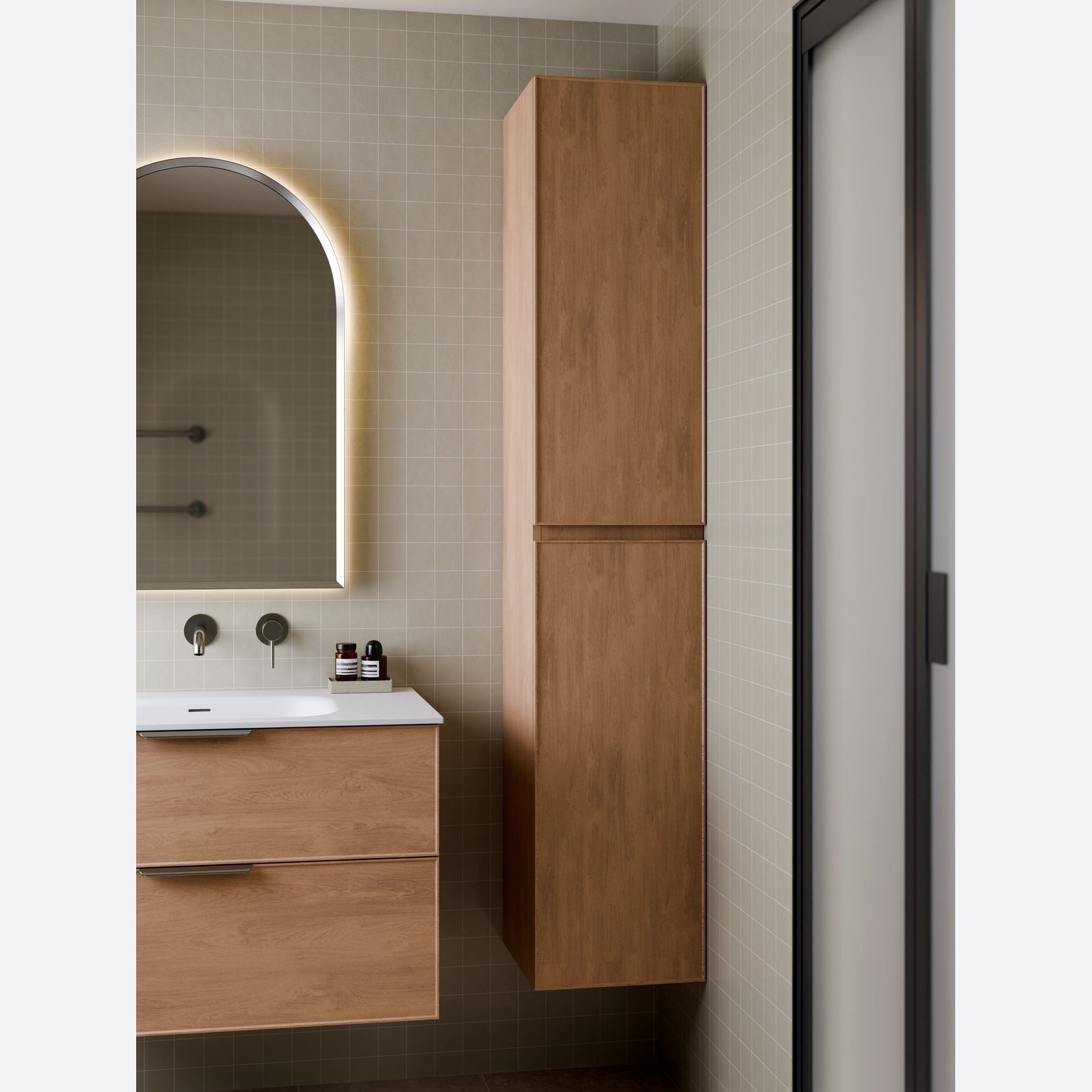 Lineare Tall Bathroom Cabinet | Axel Front gallery detail image