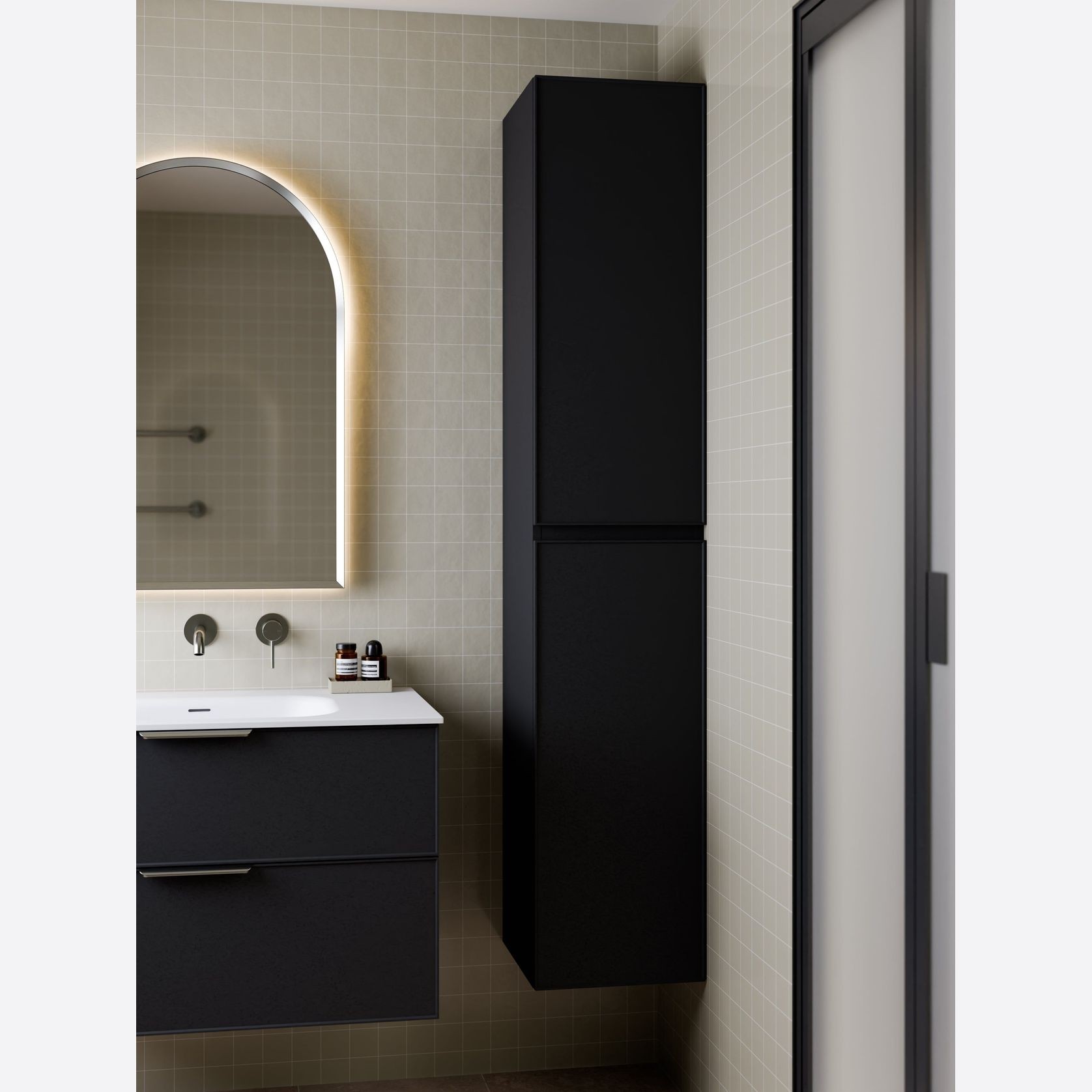 Lineare Tall Bathroom Cabinet | Axel Front gallery detail image