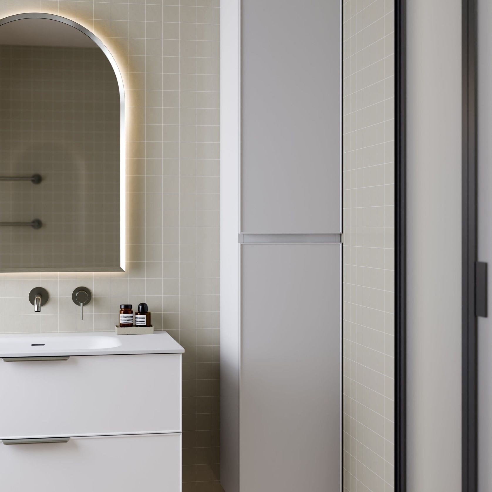Lineare Tall Bathroom Cabinet | Axel Front gallery detail image