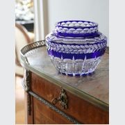 Val St Lambert Cobalt Blue Crystal Pique Fleur gallery detail image