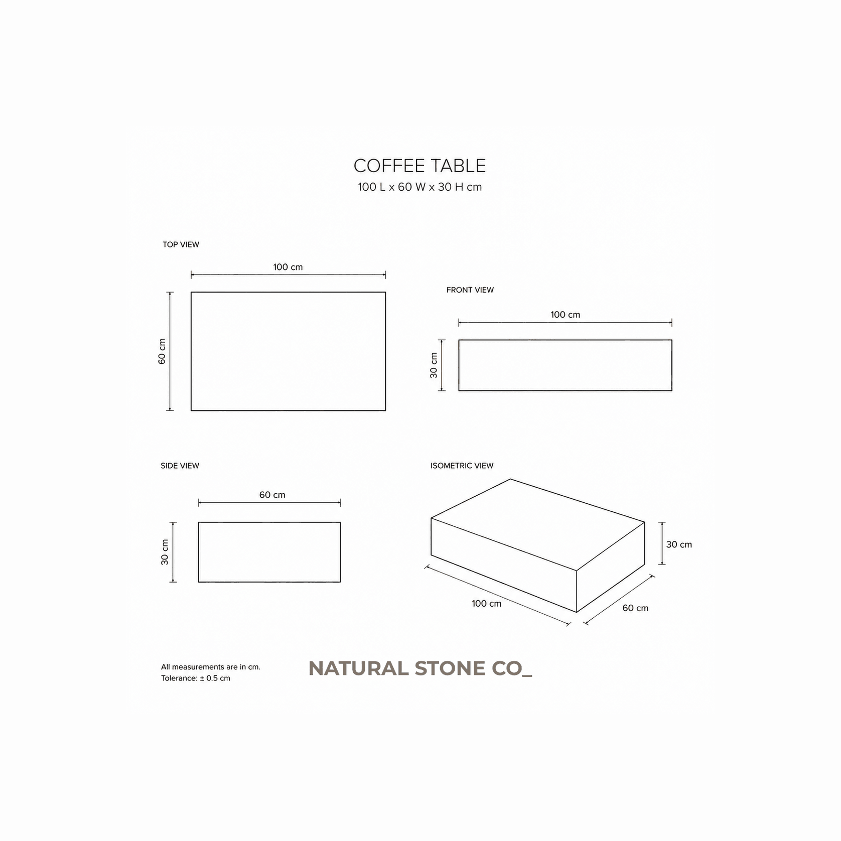 Block Coffee Table - Moonlight Marble gallery detail image