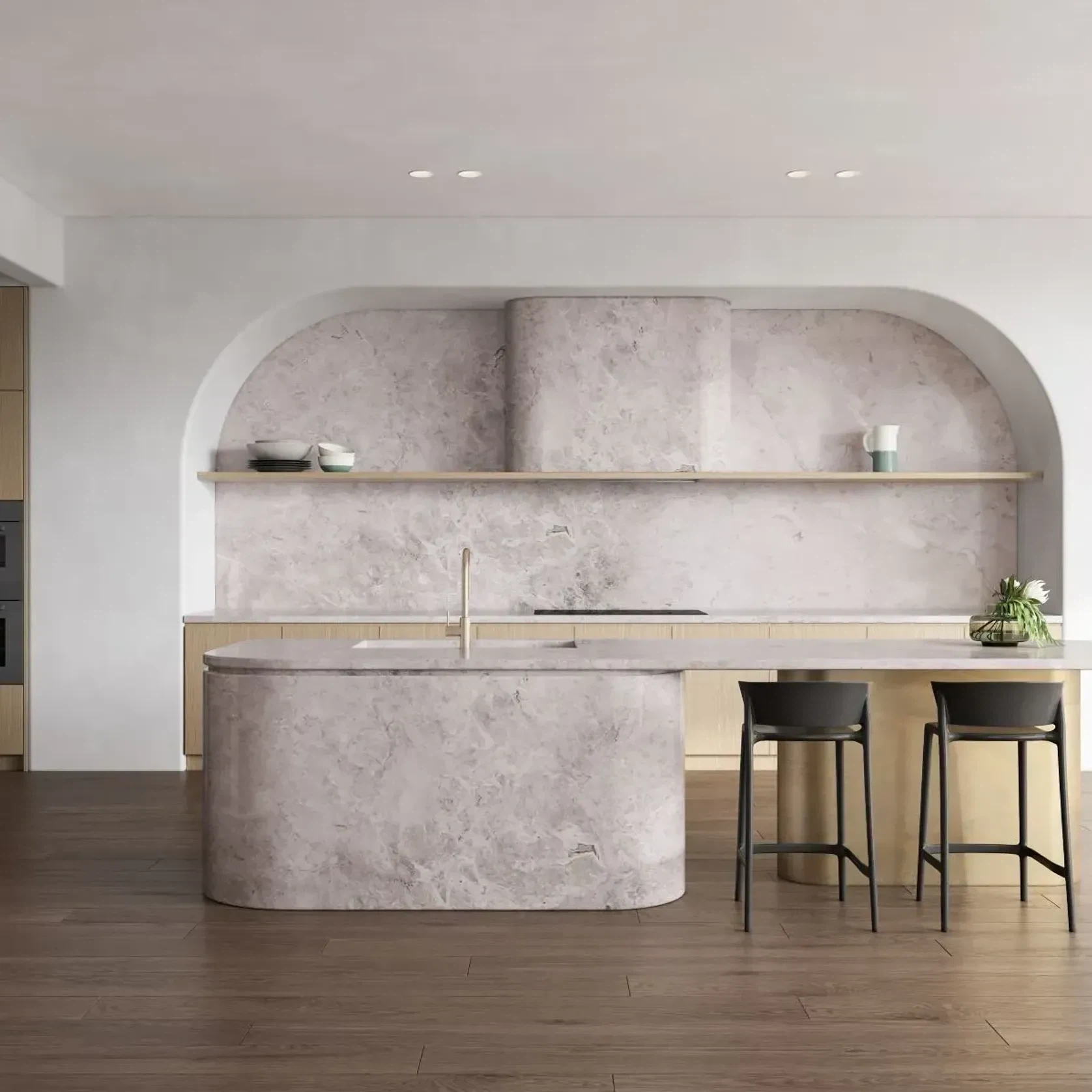 Baltic Cross Cut Marble Benchtop gallery detail image
