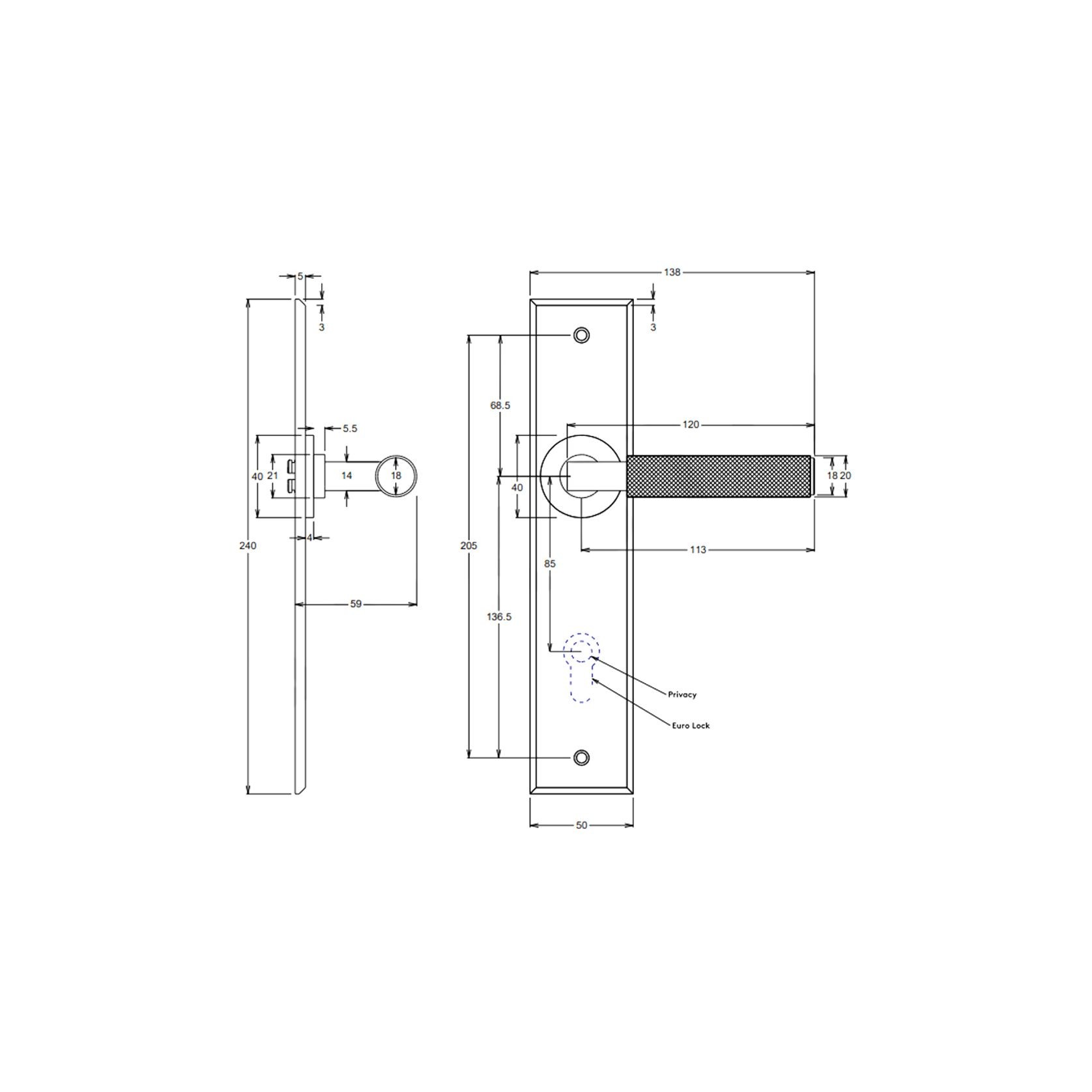 Iver Brunswick Door Lever on Chamfered Backplate gallery detail image