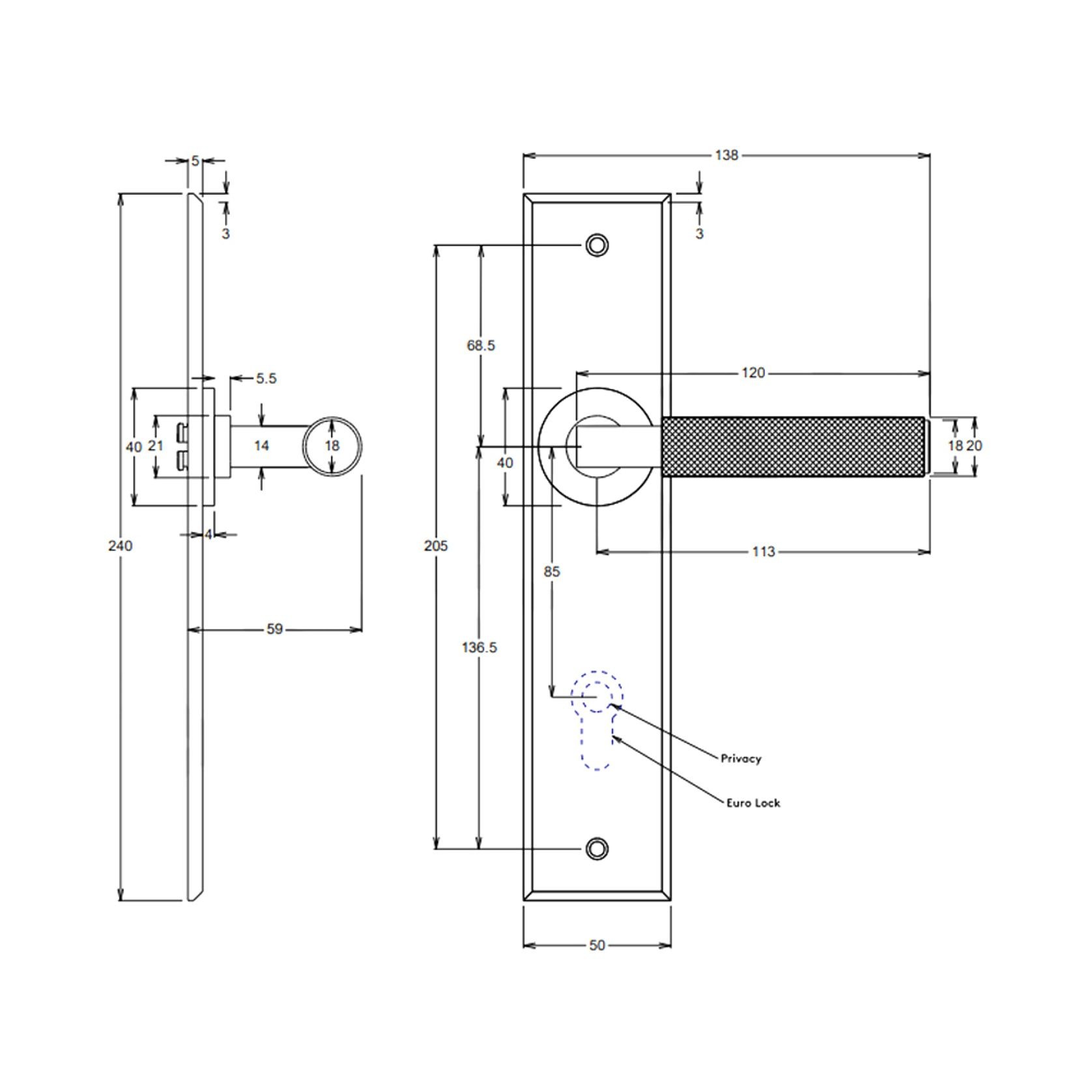 Iver Brunswick Door Lever on Chamfered Backplate gallery detail image