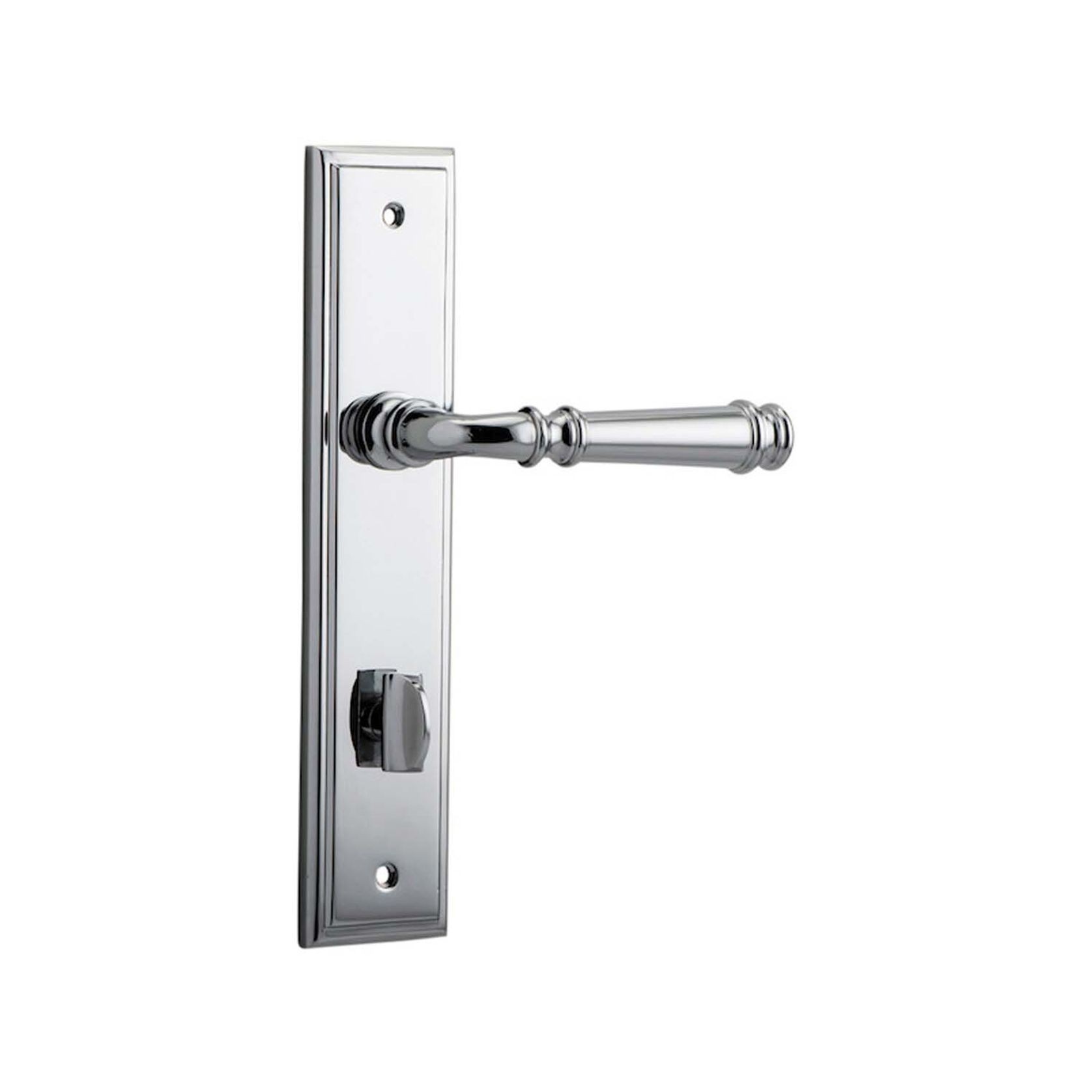 Iver Verona Door Lever on Stepped Backplate Privacy Chrome Plated 11742P85 - Customise to your needs gallery detail image
